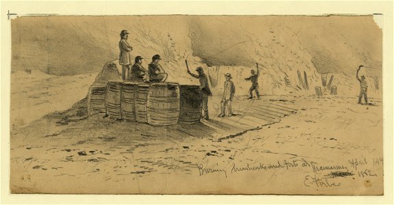 Burning breastworks and forts at Manassas LCCN2004661453