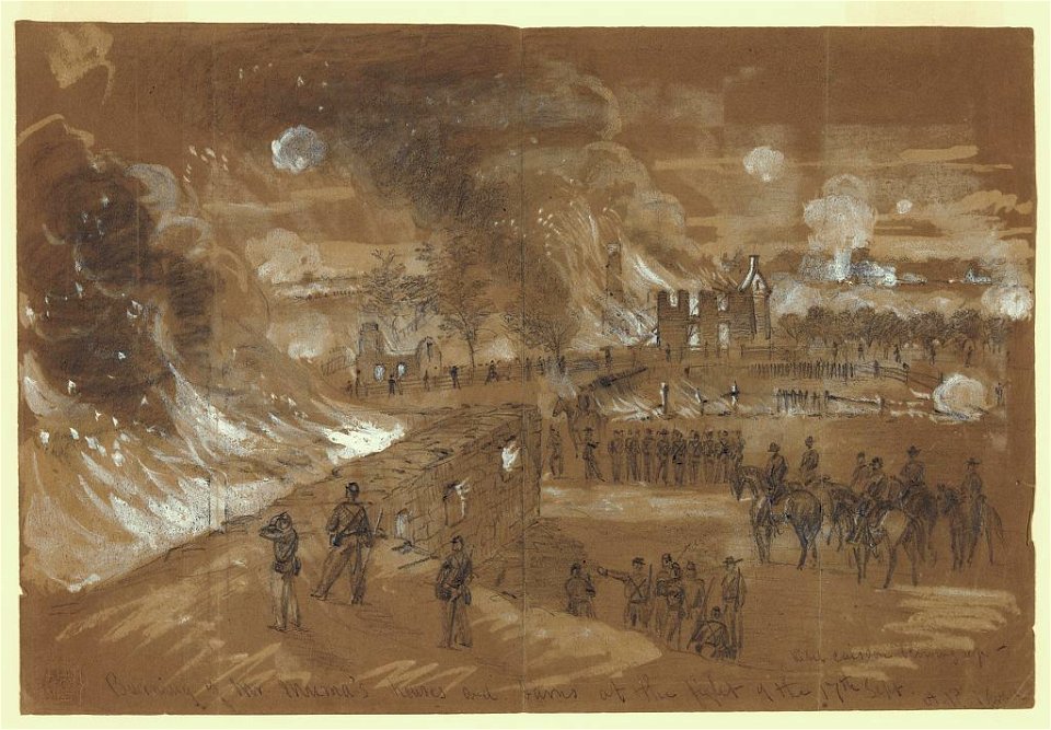 Burning of Mr. Muma's (sic) houses and barns at the fight of the 17th of Sept. LCCN2004660362