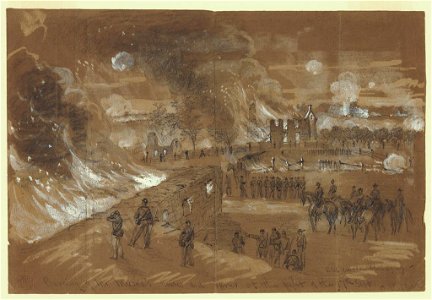Burning of Mr. Muma's (sic) houses and barns at the fight of the 17th of Sept. LCCN2004660362