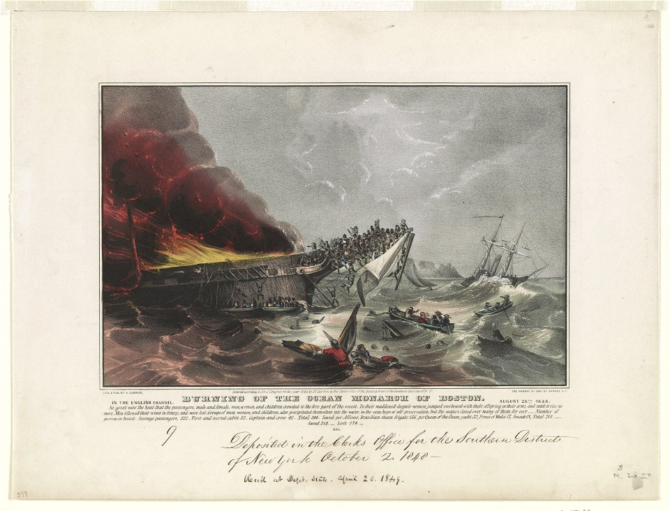 Burning of the Ocean Monarch of Boston- In the English Channel, August 24th, 1848 LCCN90714104