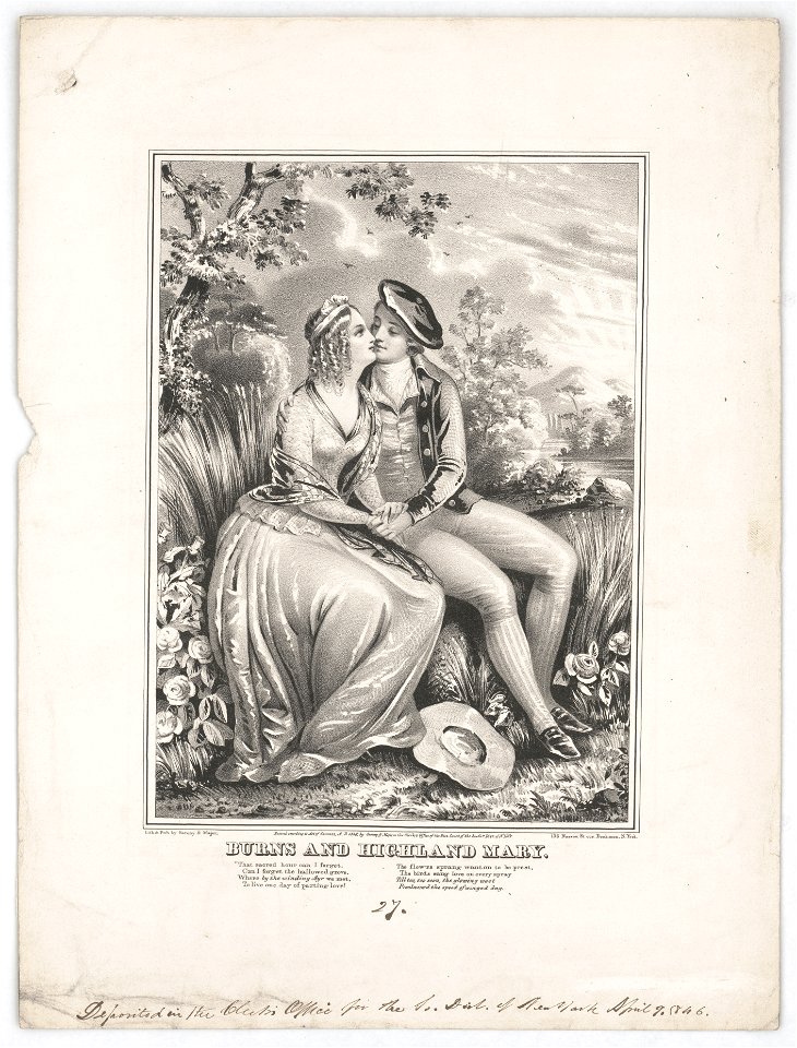 Burns and highland Mary - lith. & pub by Sarony & Major 136 Nassau St. cor. Bookman, N. York. LCCN2012648863