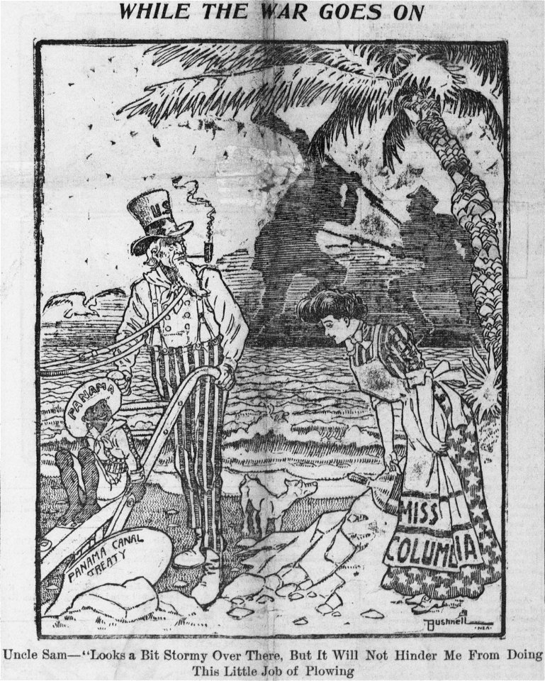 Bushnell cartoon about American focus on the Panama Canal instead of ...