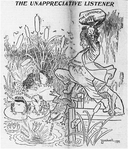 Bushnell cartoon about William Jennings Bryan resenting Grover Cleveland
