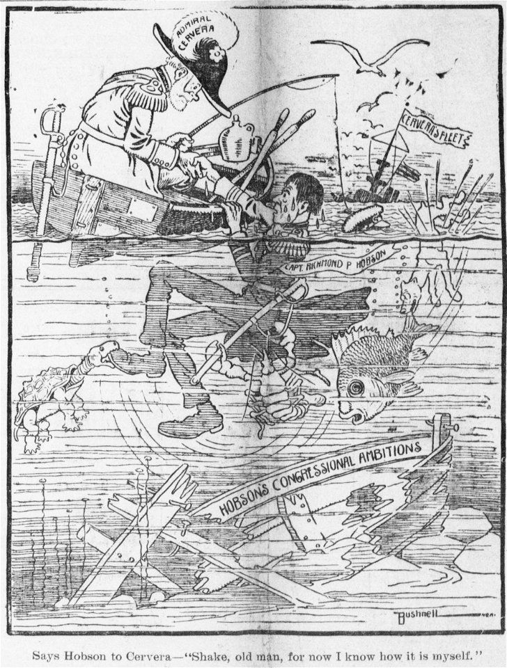Bushnell cartoon about Richmond Hobson's political failures