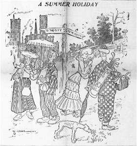 Bushnell cartoon about vacationing in the country or the city