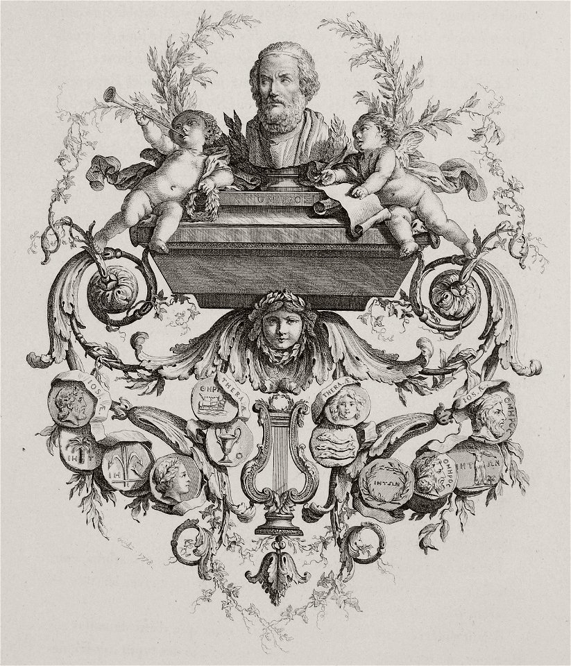 Bust of Homer and ancient coins - Choiseul-gouffier Gabriel Florent Auguste De - 1782