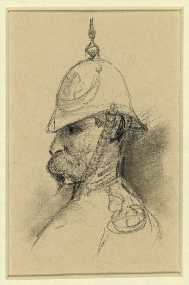 Bust Portrait of soldier with German-style helmet LCCN2004660371