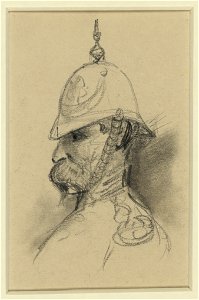 Bust Portrait of soldier with German-style helmet LCCN2004660371