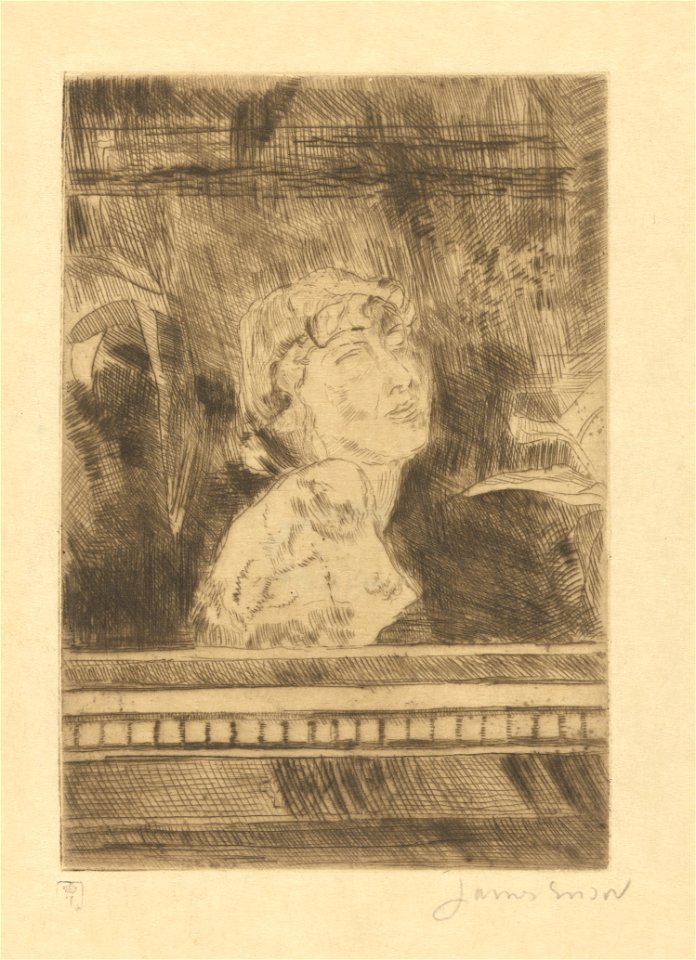 Bust, print by James Ensor, 1887, Prints Department, Royal Library of Belgium, S. IV 29318