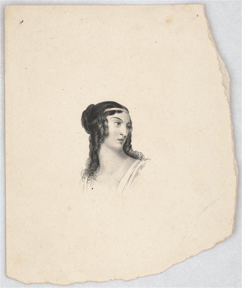 Bust portrait of unidentified woman, facing right LCCN2014649011
