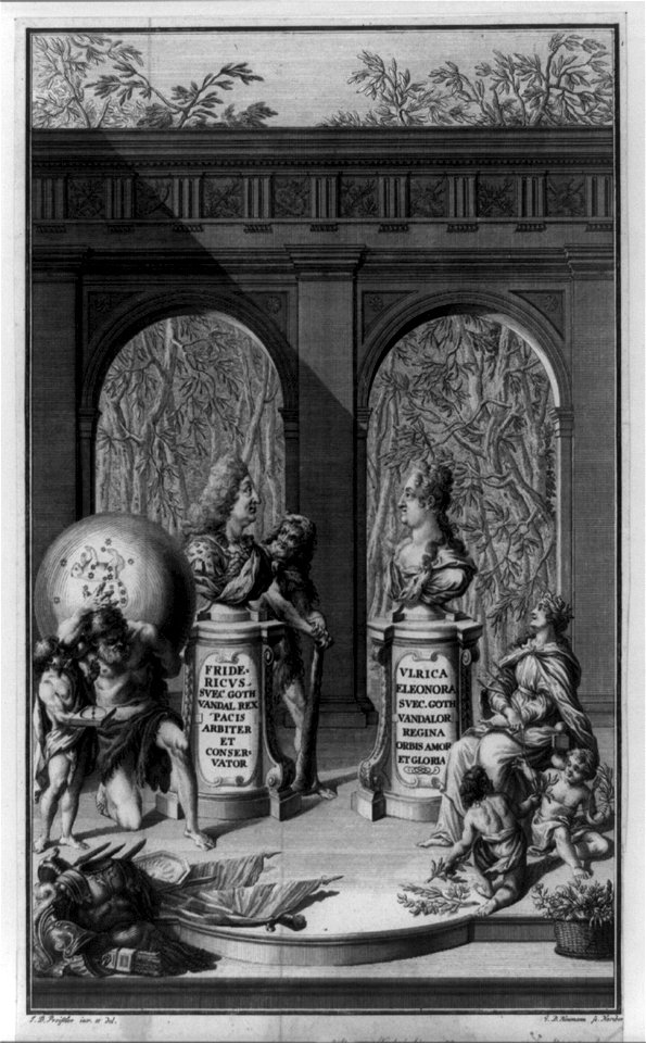 Busts of Frederick I and Ulrica Eleonora, King and Queen of Sweden, with allegorical figures LCCN97513250