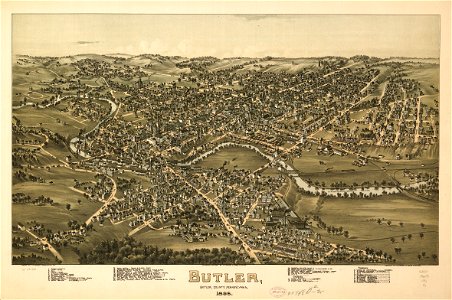 Butler, Butler County, Pennsylvania, 1896. LOC 75694953. Free illustration for personal and commercial use.