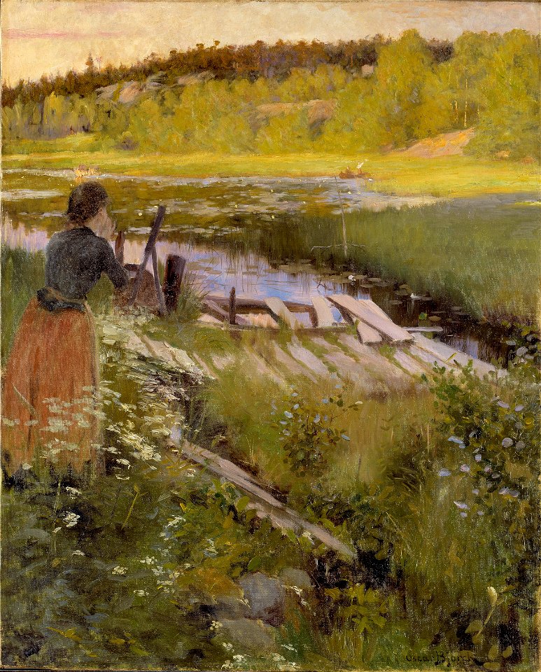By the Lake. View from Balingsta (Oscar Björck) - Nationalmuseum - 23602