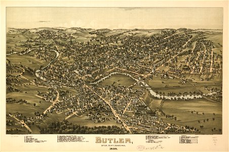 Butler, Butler County, Pennsylvania, 1896. LOC 75694953. Free illustration for personal and commercial use.