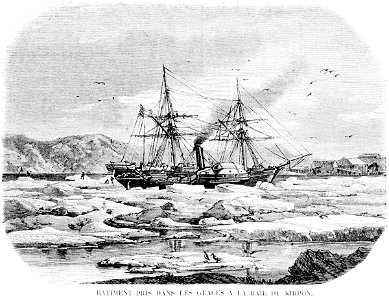 Bâtiment pris dans les glaces à la baie de Kirpon, L'Illustration, 1859