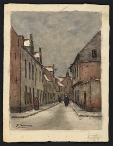 Béguinage à Louvain (sous la neige) 1923 drawing by Jean-François Taelemans, R-2009-26373, Prints Department, Royal Library of Belgium