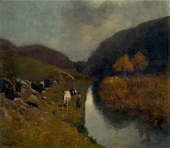 Béla Spányi - Krajina s kravami - O 283 - East Slovak Gallery
