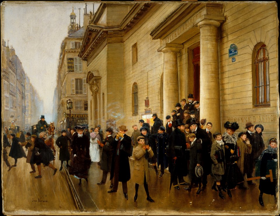Béraud - La sortie du lycée Condorcet, Vers 1903