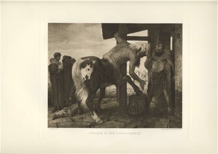 Böcklin-Mappe 1901 Centaur in der Dorfschmiede