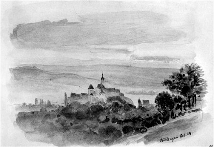 Böblingen - Aquarell von Eduard von Kallee, 1853