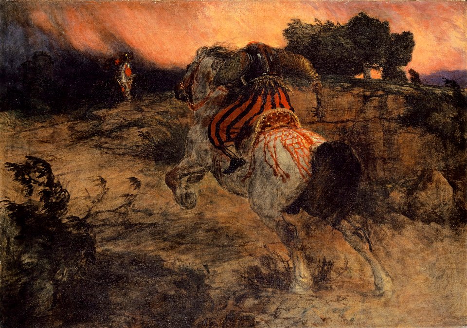 Böcklin, Arnold - Astolf reitet mit dem Haupte Orills davon -