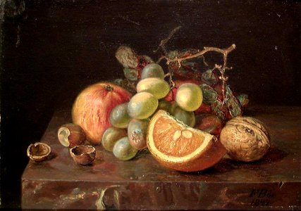 Frants Bøe - Still Life with Fruits - NG.M.01435 - National Museum of Art, Architecture and Design. Free illustration for personal and commercial use.