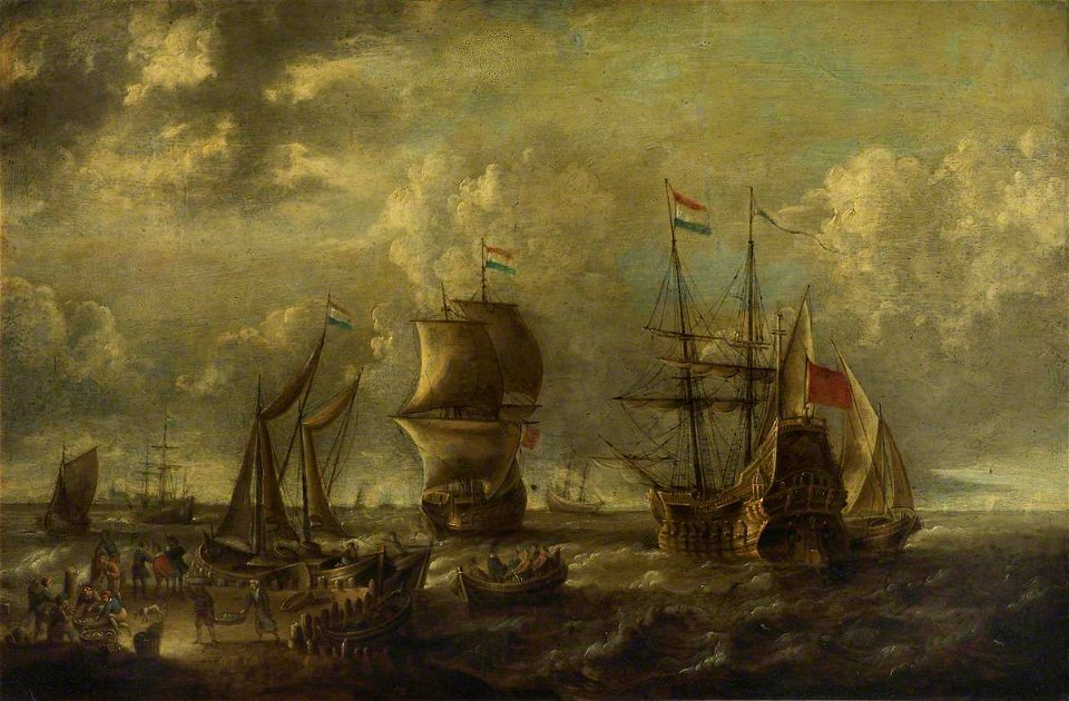 C. W. - Dutch Men-of-War and Fishing Boats in Harbour - BHC0817 - Royal Museums Greenwich
