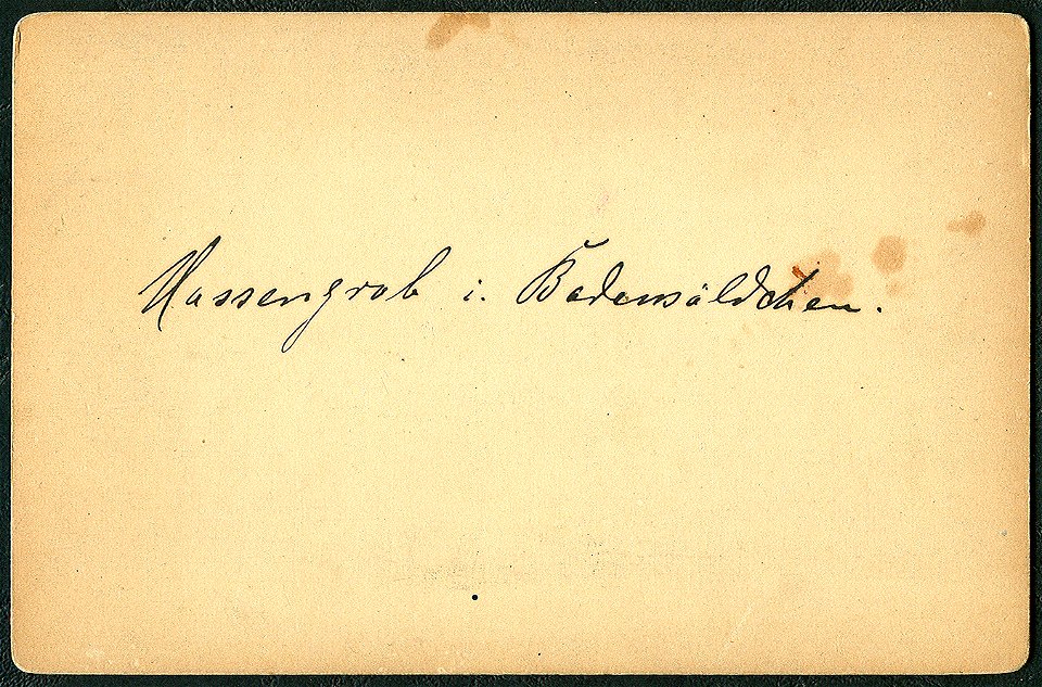 C. Bregazzi Langensalza KAB 042, Massengrab im Badewäldchen, Kabinettfotografie1891, Revers