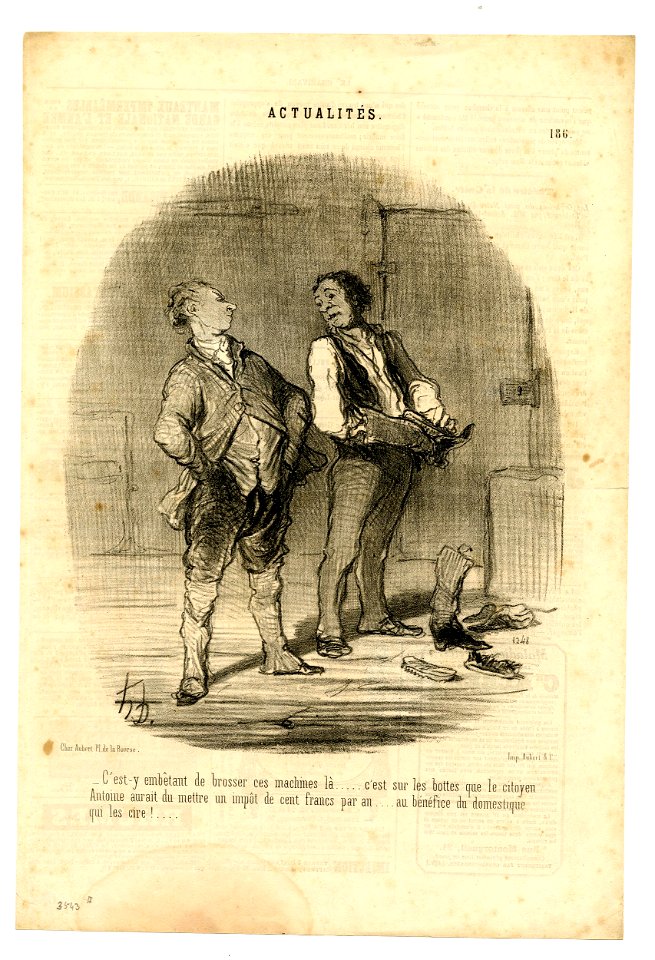 C'est-y embêtant de brosser ces machines là... (These things are so annoying to clean..) (BM 1910,0324.159)