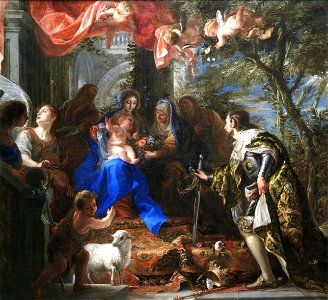 Claudio Coello - Virgin and Child Adored by St Louis, King of France - WGA5135