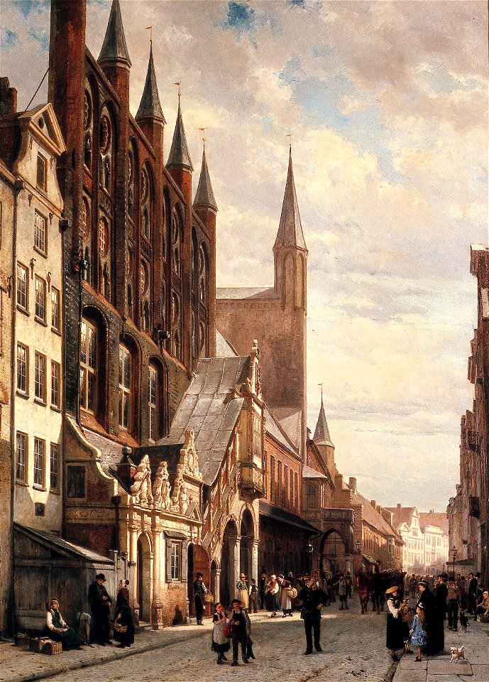 C. Springer - Raadhuis te Lübeck - NK3535 - Cultural Heritage Agency of the Netherlands Art Collection