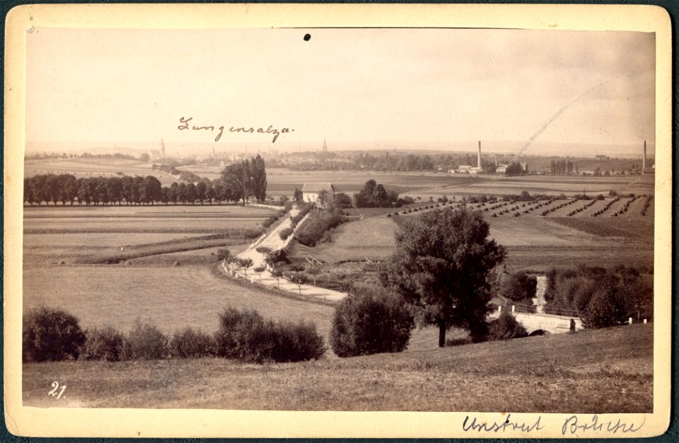 C. Bregazzi Langensalza KAB 021 Langensalza, Unstrut Brücke, Kabinettfotografie um 1891