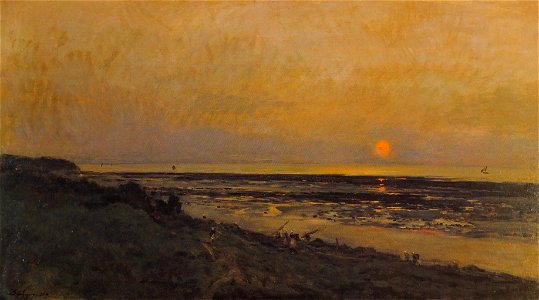 C F d'Aubigny coucher de soleil à Villerville 1874
