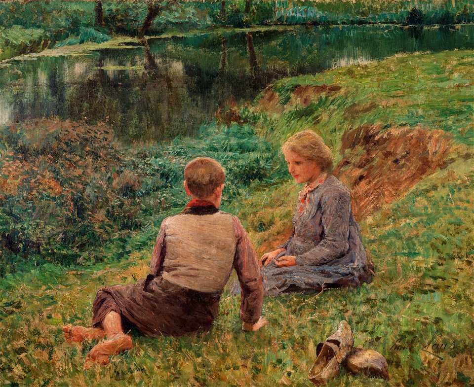 Émile Claus - Enfants dans un paysage