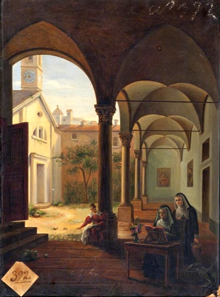 Claustro de un convento, de Josep Arrau (Real Academia de Bellas Artes de San Fernando)