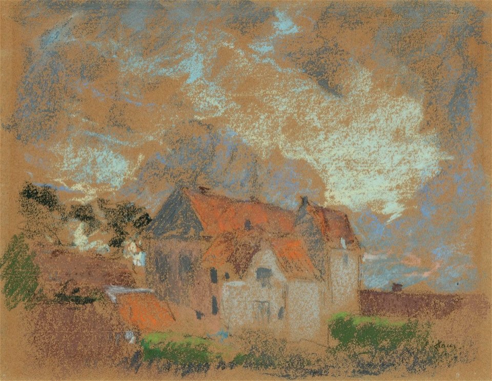 Emile Claus - Jeu de nuages au-dessus du village