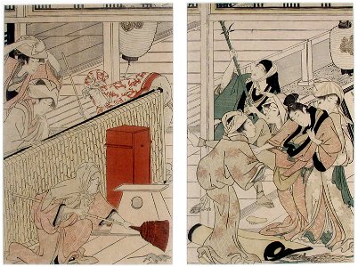 Cleaning of a Yoshiwara house for New Year's festivities (5759527582)