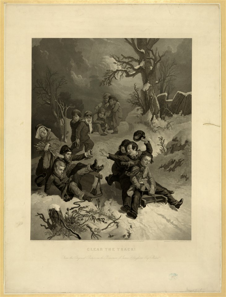 Clear the track! - painted by C. Schuessele, Phila., 1852 ; engraved by Samuel Sartain, Phila., 1854. LCCN96501057