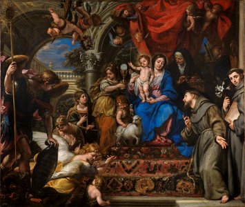 Claudio Coello-la virgen el niño virtudes teologales-prado