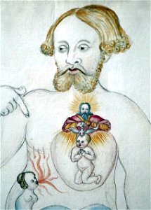 Clemens Ziegler-Le combat de l'âme dans le corps d'un homme (1532)(détail)