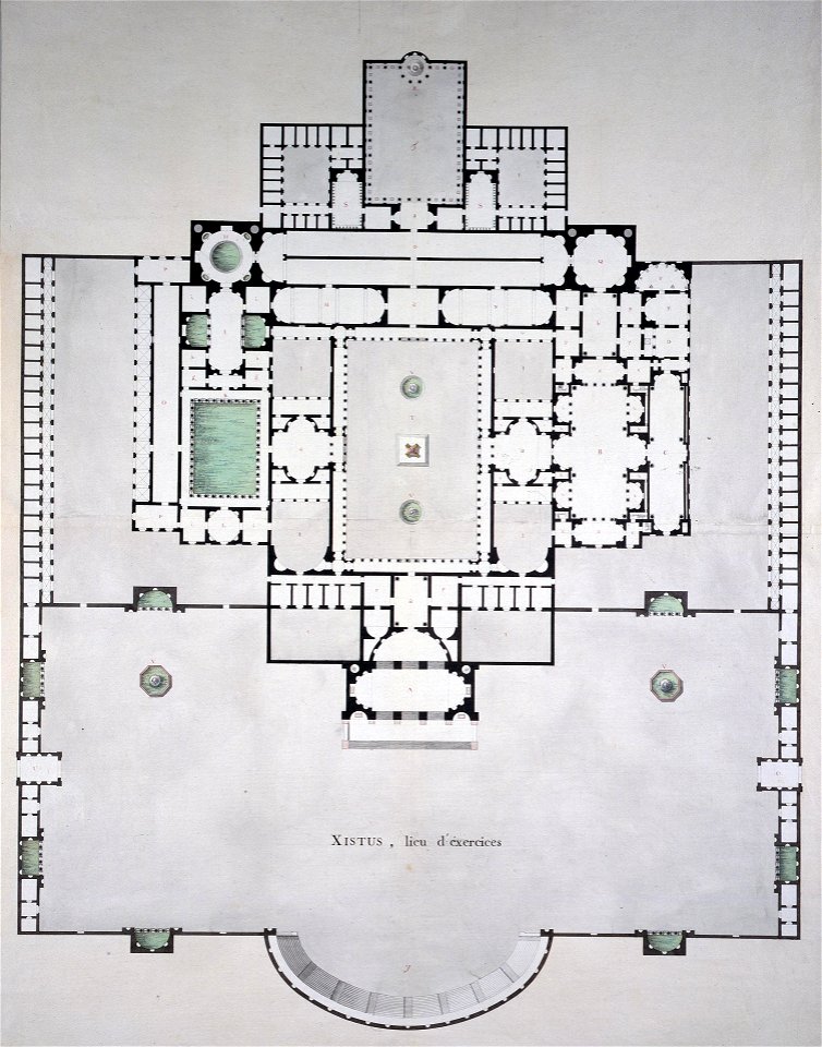 Clerisseau, Plan of Antique House of Catherine the Great, 1773, Hermitage