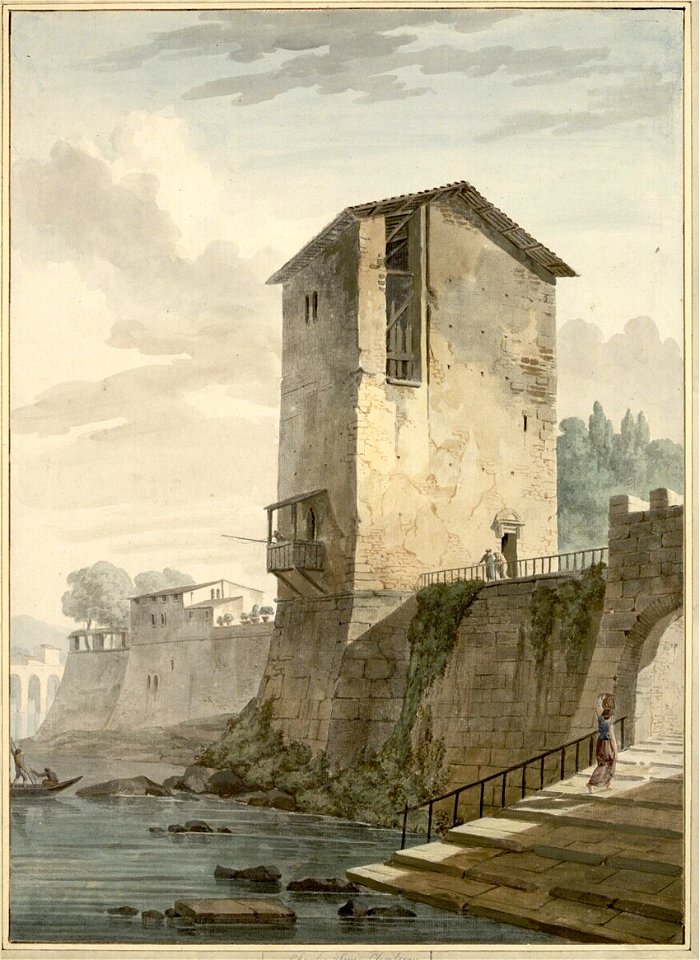 Clerisseau--building on the banks of the Tiber--albertina--vienna