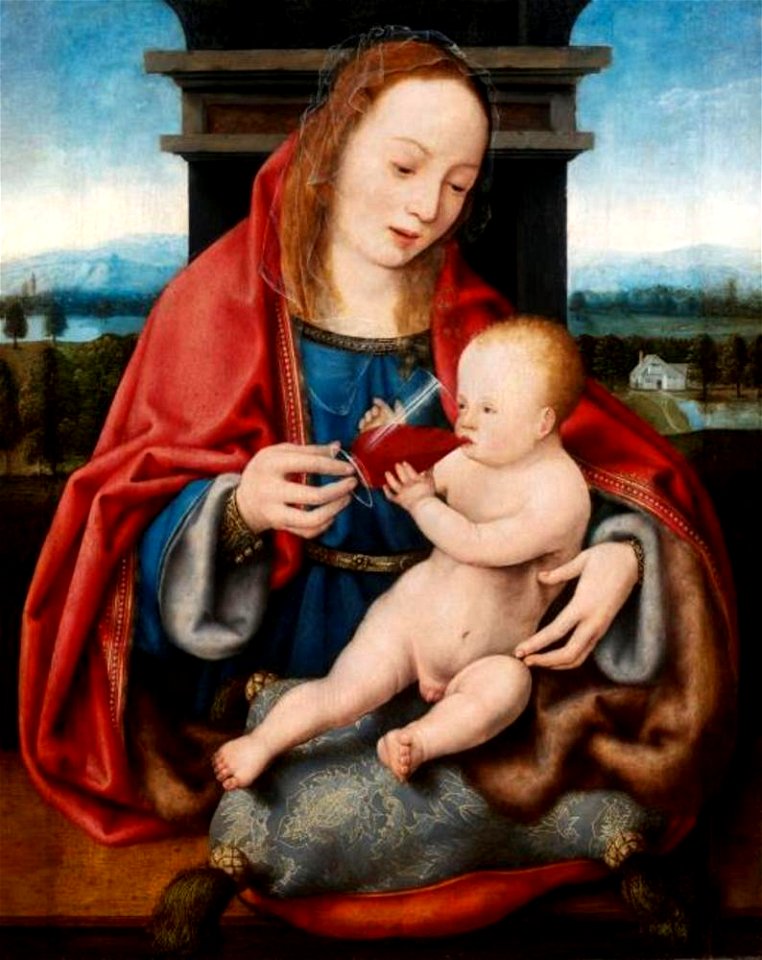 Joos van Cleve - Maria met Christus - 4329 - Museum of Fine Arts, Budapest