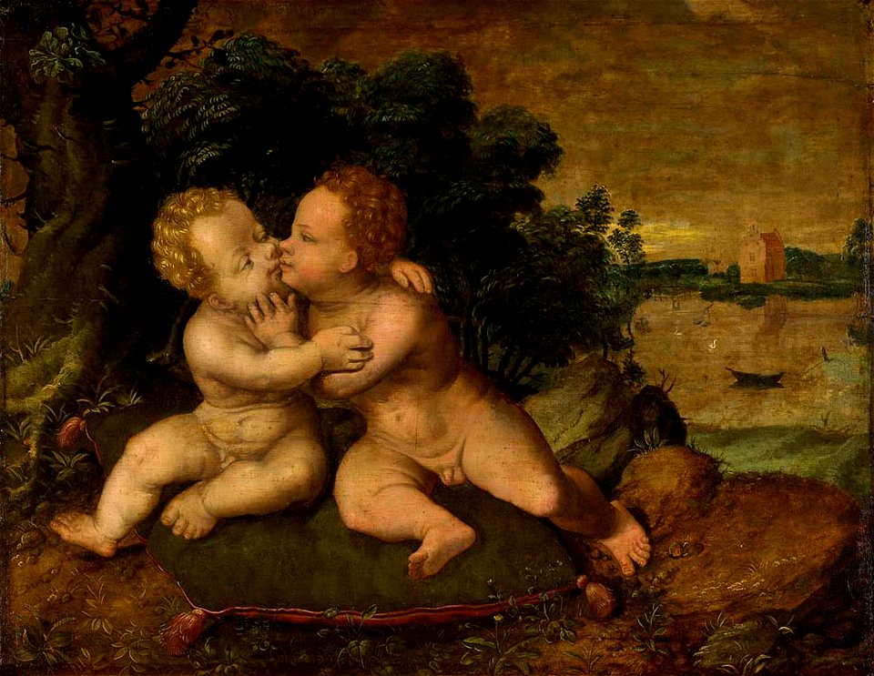 Anonyme d'après Joos van Cleve, Jésus et saint Jean Baptiste enfants