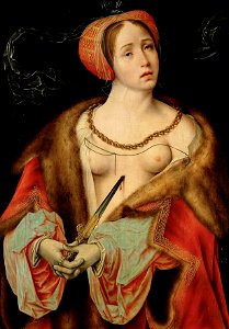 Joos van Cleve - The Death of Lucretia. Free illustration for personal and commercial use.