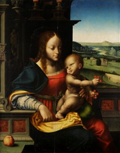 Joos van Cleve - Madonna with Child and fruit (Mantova Museo Urbano Diffuso)