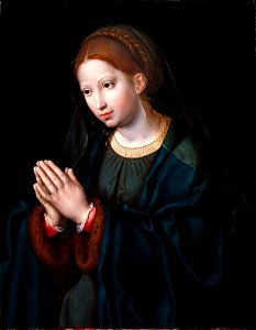 Joos van Cleve - The Virgin in Prayer (Minneapolis Institute of Arts). Free illustration for personal and commercial use.