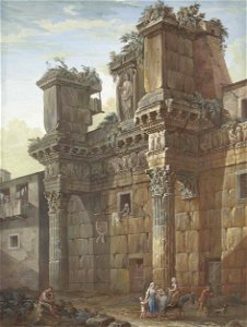 Clerisseau--forum of nerva in Rome--ND--christies. Free illustration for personal and commercial use.