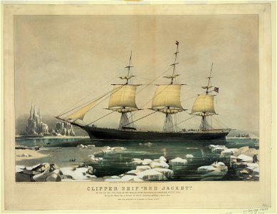 Clipper ship Red Jacket- In the ice off Cape Horn, on her passage from Australia, to Liverpool, August 1854 - drawn by J.B. Smith & Son, Brooklyn, L.I. ; on stone by C. Parsons. LCCN90716151