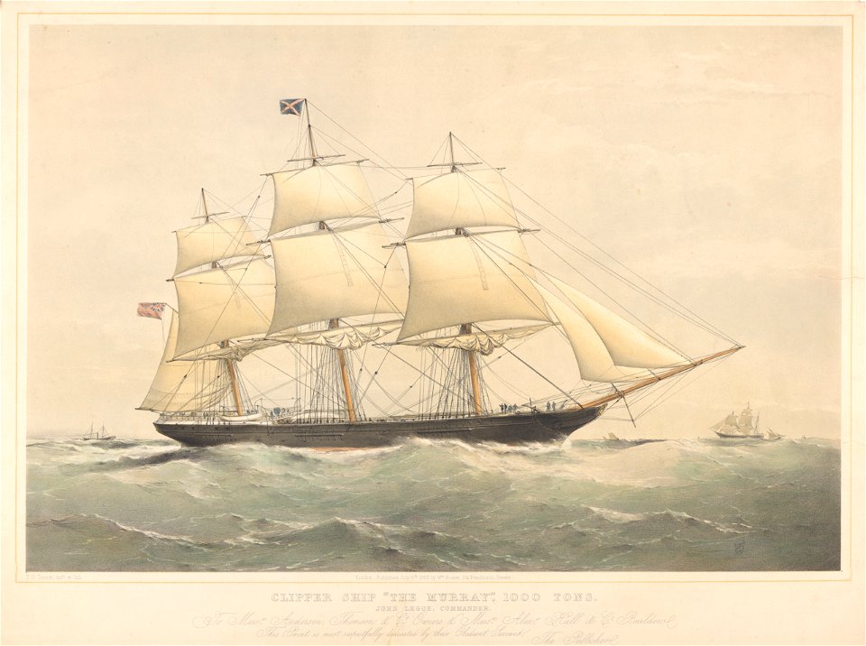 Clipper Ship The Murray - Messrs Anderson Thomson and Co Owners and Messrs Alexr Hall and Co Builders RMG PY8561